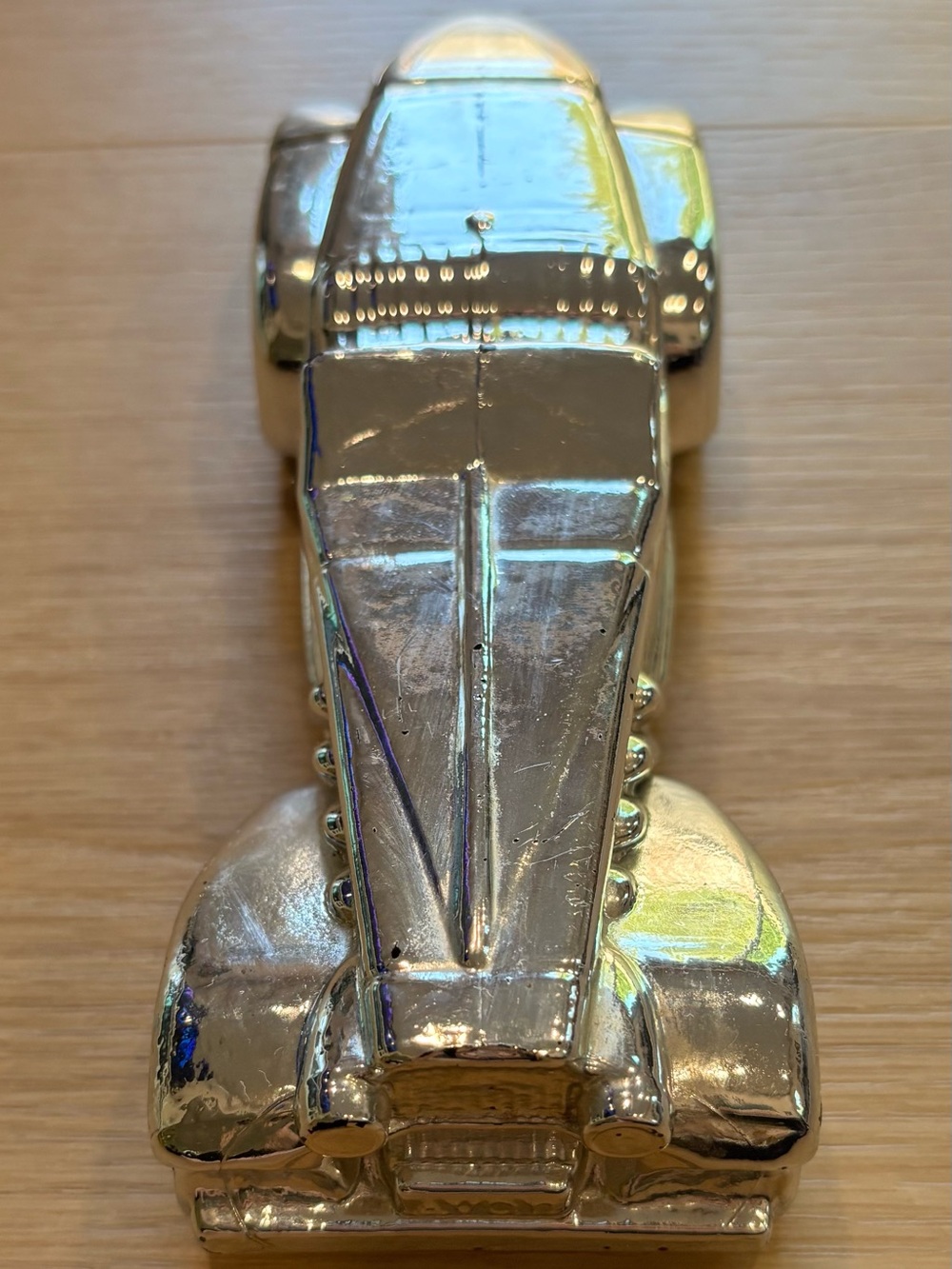Vintage Avon Shiny Silver Duesenberg Car shaped bottle
